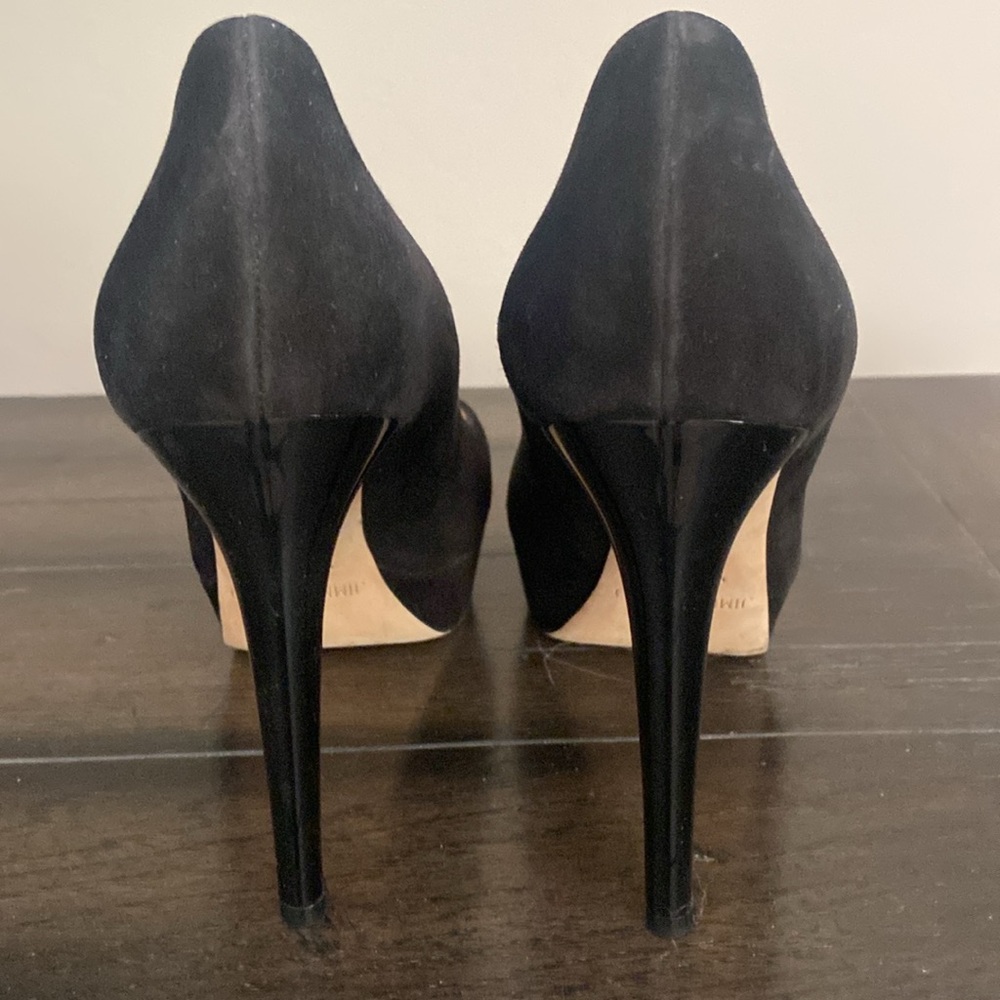 Jimmy Choo Black Heels Classic Suede Pumps - Picture 3 of 8